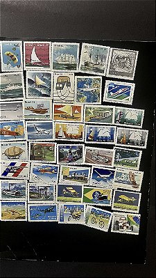 40 Selos Comemorativos do Brasil - Temáticos - Transportes- Mint - ref.705