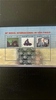 Bloco de Selos do Brasil - 20.o Bienal Internacional de São Paulo - 1989 - Mint-ref.710