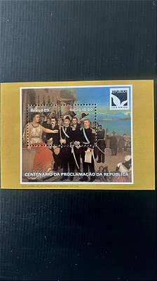 Bloco de Selos do Brasil - Centenário da Proclamação da Republica - 1989 - Mint - ref. 717