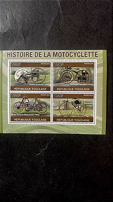 Bloco de Selos da Republique Togolaise - Histoire de La Motocyclette - Mint - ref.722