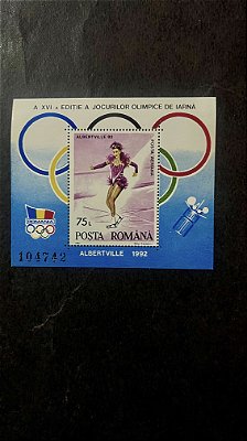 Bloco de Selos de Posta Romana - Albertville 1992 - Mint - ref.725