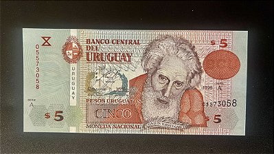 Cedula do Banco Central del Uruguay - 5 Pesos Uruguayos - FE - ref.526
