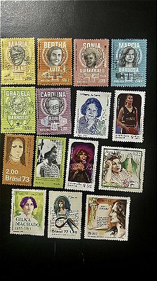 15 Selos Comemorativos do Brasil - Tematicos - Mulheres - Mint - ref. 729