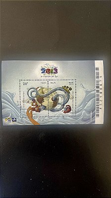 Bloco de Selos Comemorativos do Brasil - Ano Internacional de Cooperação pela Agua - 2013 - Mint - ref.732