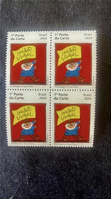 Quadra de Selos do Brasil - Homenagem a Paulo Freire - Brasil 2024 - Mint - ref.740