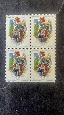 Quadra de Selos do Brasil - Profissão Bombeiros - Brasil 2022 - Mint - ref.748