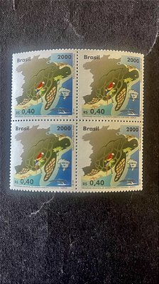 Quadra de Selos do Brasil - Programa Nacional de Gerenciamento Costeiro - Brasil 2000 - Mint - ref.755