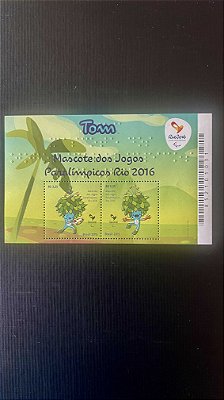 Bloco de Selos do Brasil - Mascote dos Jogos Paralimpicos - Rio 2016 - Mint - ref.755