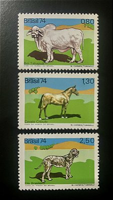 Série de Selos Comemorativos do Brasil - Animais Brasileiros - 1974 - Mint - ref.757