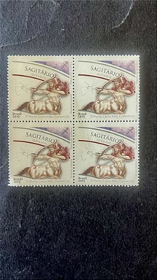 Quadra de Selos do Brasil - Signos do Zodiaco - Sagitário - Brasil 2019 - Mint - ref.763