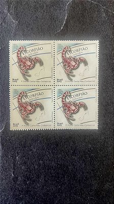 Quadra de Selos do Brasil - Signos do Zodiaco - Escorpião- Brasil 2019 - Mint - ref.765