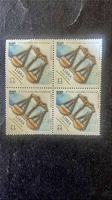 Quadra de Selos do Brasil - Signos do Zodiaco - Libra - Brasil 2019 - Mint - ref.769