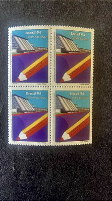 Quadra de Selos do Brasil - Plano Decenal de Educação para Todos - Brasil 1994 - Mint - ref.774
