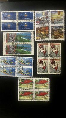 06 Quadras de Selos Comemorativos do Brasil - Circuladas com carimbo -ref.782