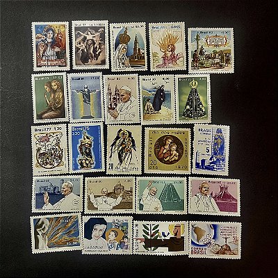 23 Selos Comemorativos do Brasil - Temáticos - Tema Religioso - Mint - ref.785