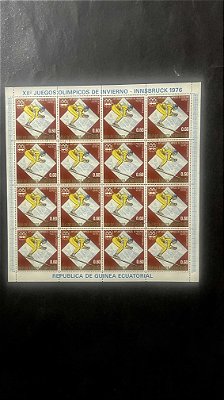 Folha de Selos da Rep. de Guinea Ecuatorial - XII Juegos Olimpicos de Invierno - 1976 - ref.787