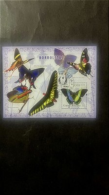 Bloco de Selos de Guinee-Bissau - Borboletas - ref.701