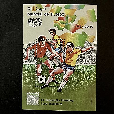 Bloco de Selos do Brasil - XIII Copa Mundial de Futebol - 1986 - Mint - ref.803