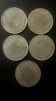 05 Moedas do Brasil - 200 Réis - Cupro Niquel - 1893 - Mbc - ref.816