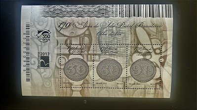 Bloco de Selos Comemorativos do Brasil - Brasiliana 2013 no Rio de Janeiro - 2013 - Mint - ref.817