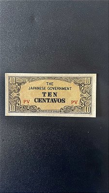 Cedula Estrangeira - Dez Centavos emitida pelo Governo Japones para uso na Filipinas na Guerra-Sob-ref.818