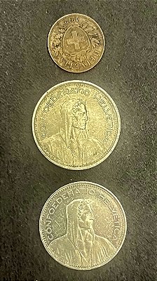 03 Moedas Estrangeiras - Suiça - 1919B - 2011 - 1973 - Mbc - ref.820