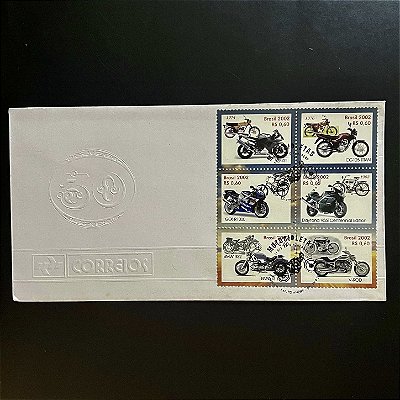 Envelope Comemorativo com Carimbo e Selo - Motocicletas - 2002 - EPD186 - ref.827