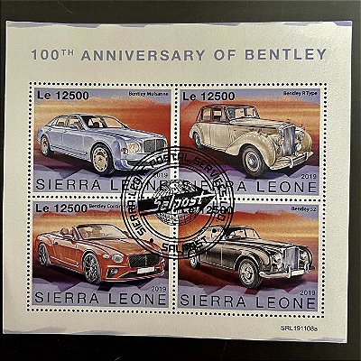 Bloco de Selos Estrangeiros - 100o. Aniversário da Bentley - Sierra Leone - 2019 - ref.834