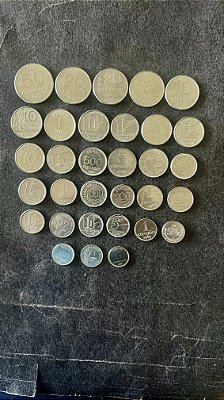 32 Moedas do Brasil Diferentes - Aço Inoxidavel - Mbc - ref.834