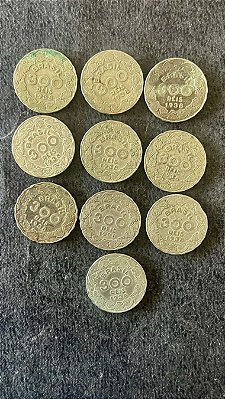10 Moedas de Cupro Niquel do Brasil - 300 Réis - Getulio Vargas - 1938 - Mbc - ref.844