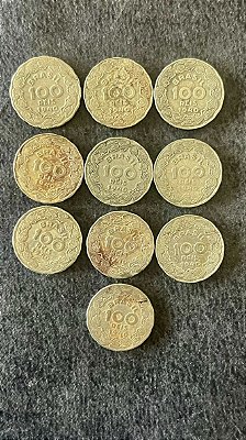 10 Moedas de Cupro Niquel do Brasil - 100 Réis - Getúlio Vargas - 1940 - Mbc - ref.846