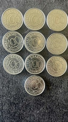 10 Moedas de Aço Inoxidável do Brasil - 100 Cruzeiros - 1992 - Mbc - ref.878