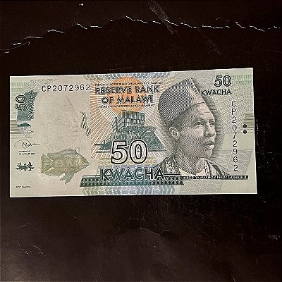 Cedula Estrangeira - 50 Kwacha - Malaui - Reserve Bank of Malawi - FE- ref.884