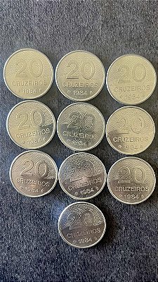 10 Moedas de Aço Inoxidável do Brasil - 10 Cruzeiros - 1984 - Mbc - ref.889