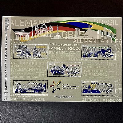 Bloco de Selos Comemorativos do Brasil - Relações Diplomáticas - Brasil - Alemanha - 2013 - Mint - ref.902
