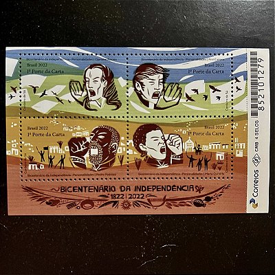 Bloco de Selos do Brasil - Bicentenário da Independencia - 2022 - Mint - ref.913