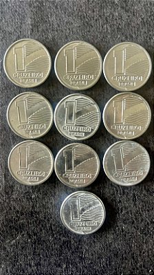 10 Moedas de Aço Inoxidável do Brasil - 1 Cruzeiro - 1990 - Mbc - ref.919
