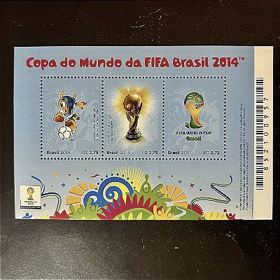 Bloco de Selos do Brasil - Copa do Mundo Fifa Brasil 2014 - 2014 - Mint - ref.923