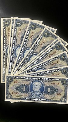 10 Cédulas de Um Cruzeiro - Marques de Tamandare - Sob-FE - ref.933