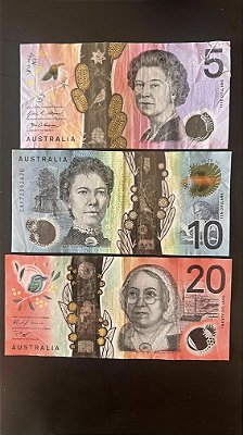 03 Cédulas Estrangeiras - Australia - Mbc - ref. 936