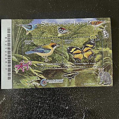 Bloco de Selos do Brasil - Serra do Japi - SP - 2008 - Mint - ref.951
