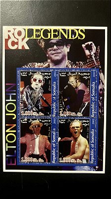 Bloco de Selos Estrangeiros - Republique of Somalia - Rock Legends - Mint - ref.956