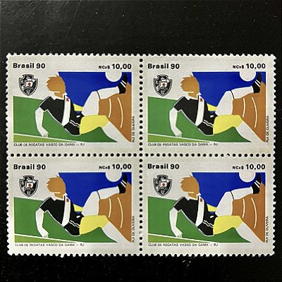 Quadra de Selos Comemorativos do Brasil - Clube Regatas Vasco da Gama - 1990 - ref.959