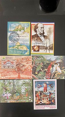 06 Blocos de Selos do Brasil - com carimbo comemorativo - ref.959