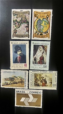 07 Selos Comemorativos do Brasil - 1970 - 1971 - 1972 - Novos - ref.963