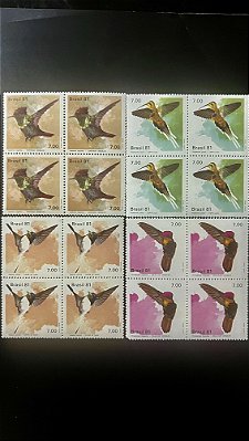 Série de Selos do Brasil - Fauna Brasileira - Beija-Flores - 1981 - Mint - ref.968