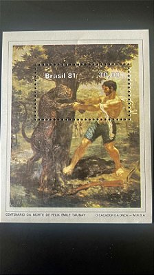 Bloco de Selos Comemorativos do Brasil - Centenário da Morte de Felix Taunay - 1981 - Mint - ref.975