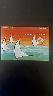 Bloco de Selos do Brasil - Brapex IV - Fortaleza CE - 1980 - Mint - ref.976