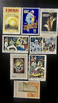 08 Selos Comemorativos do Brasil - 1969 - 1970 - Novos - ref.979