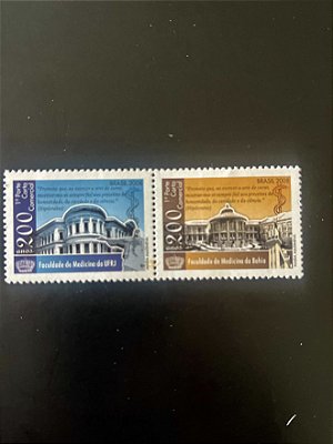 Série de Selos Comemorativos do Brasil - Faculdade de Medicina da Bahia - 2008 -Mint - ref.979